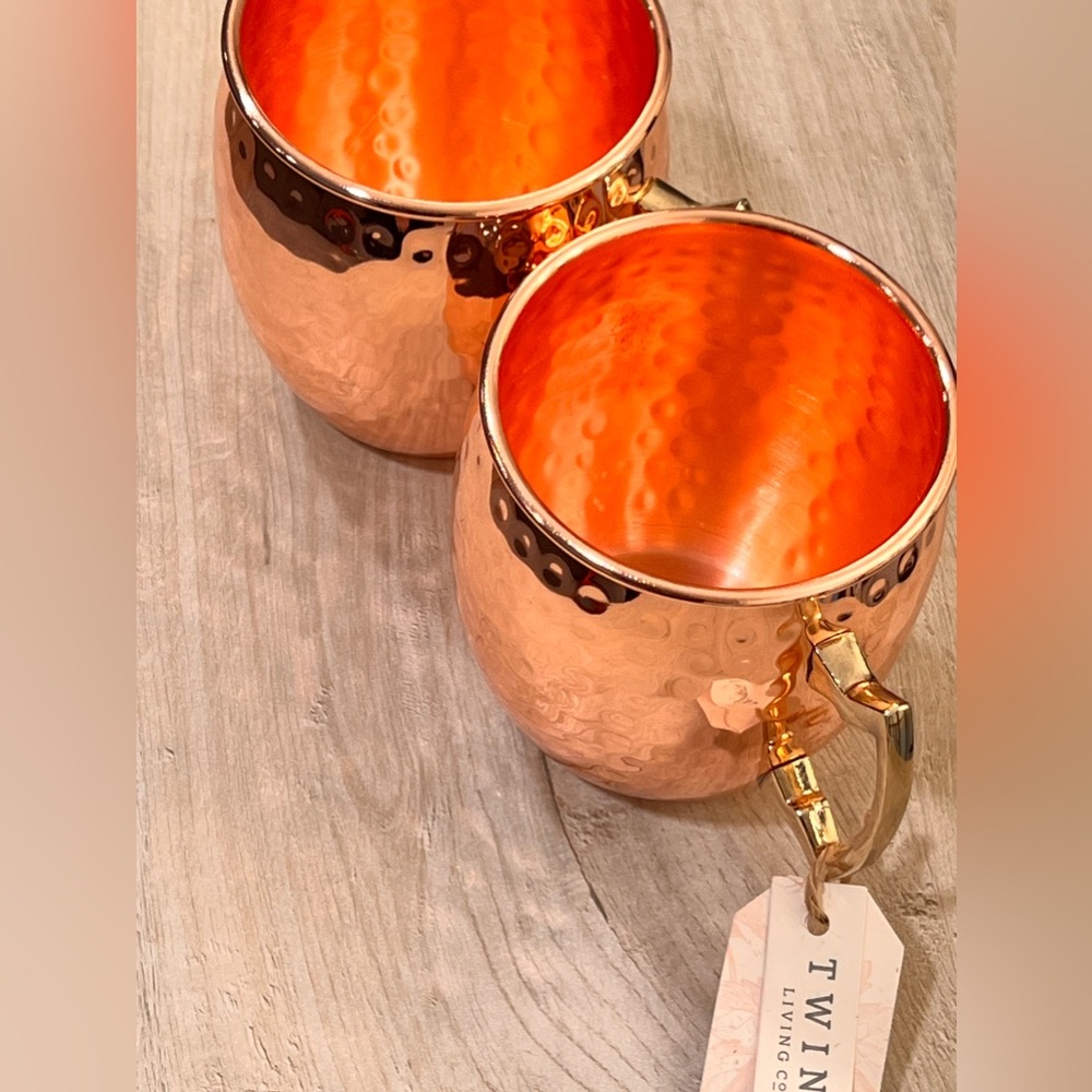 Twine Hammered Copper Moscow Mule Mugs (set of 2), new with tag